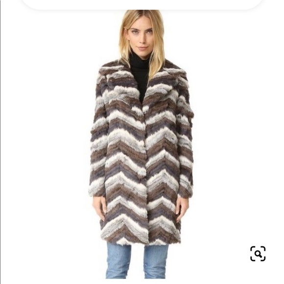 Jocelyn RARE red silver Rabbit Fur coat - Picture 2 of 5